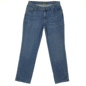 Lee Relaxed Fit Straight Jeans Size 10P Womens Mid Rise Stretch Measure 32x28.5